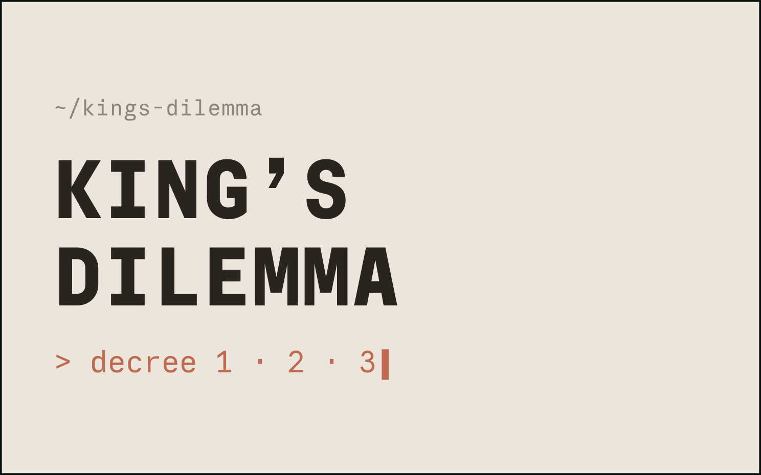 King’s Dilemma game tile